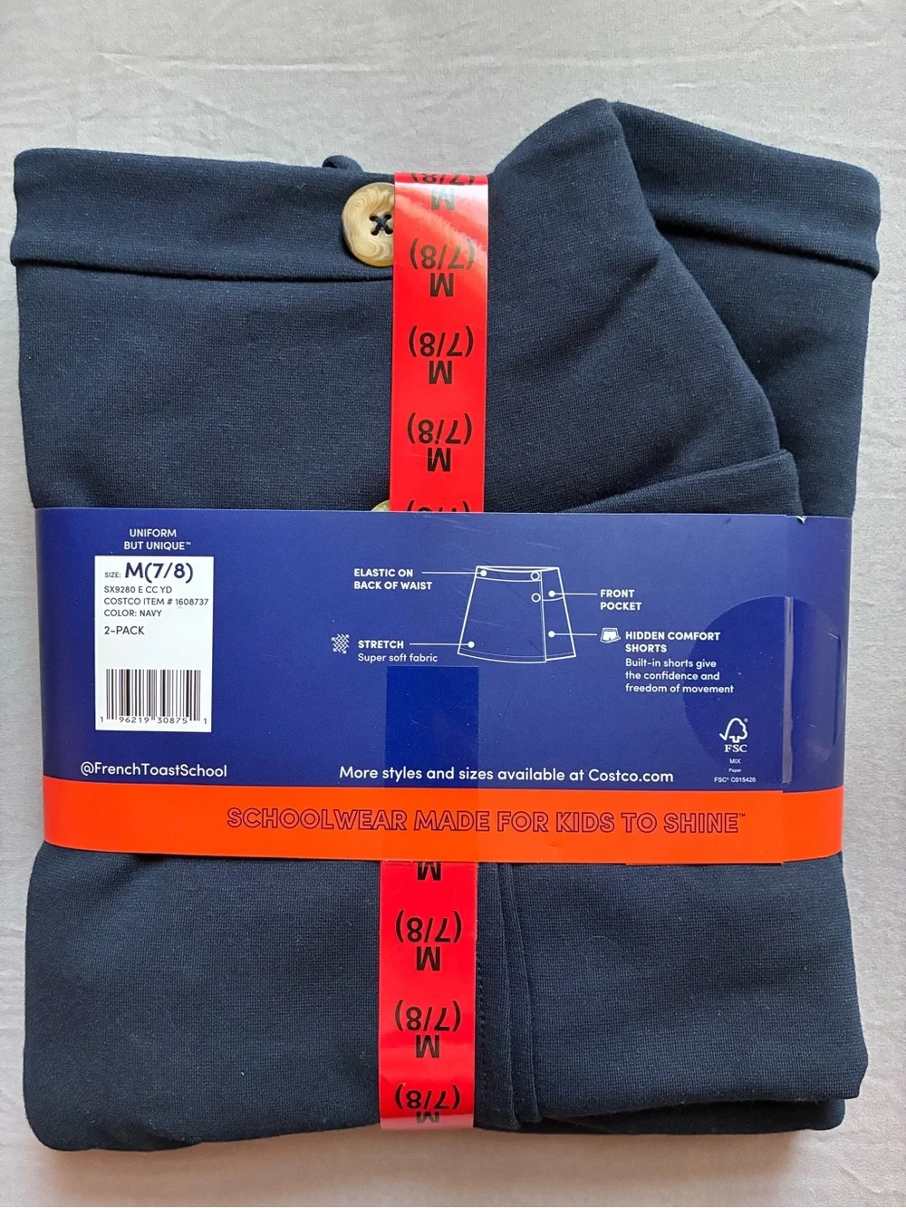 NEW French Toast Navy Double Button Scooter Skort - 2 Pack